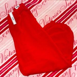 PINK Victoria's Secret Red Fleece Sweatpants